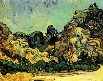 My Pintura - Montañas en Saint Remy con Dark Cottage Vincent van Gogh